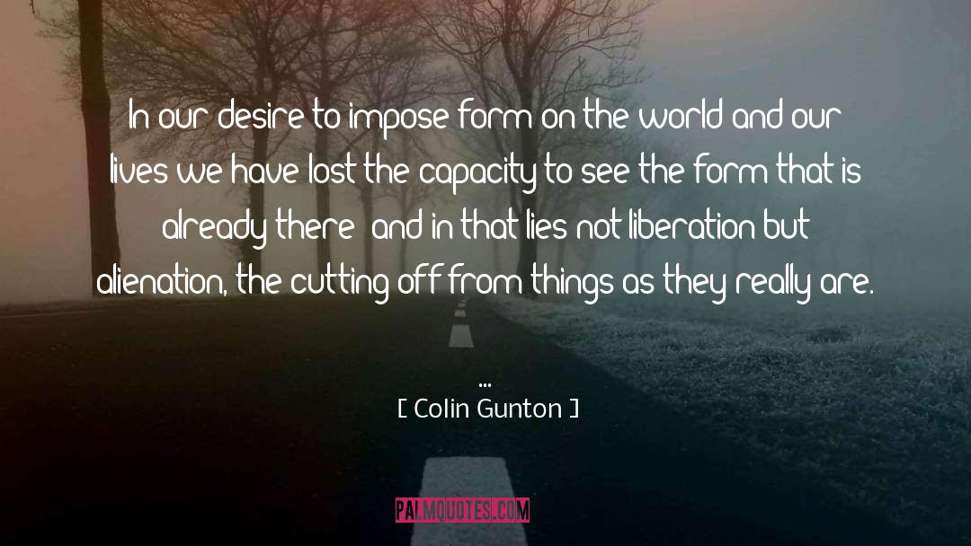 Cutting Off quotes by Colin Gunton