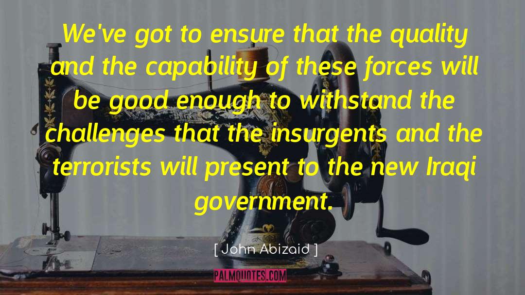 Dabadie Government quotes by John Abizaid