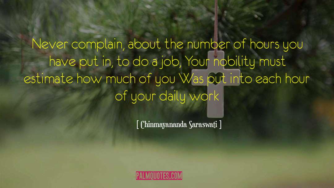 Daily Work quotes by Chinmayananda Saraswati