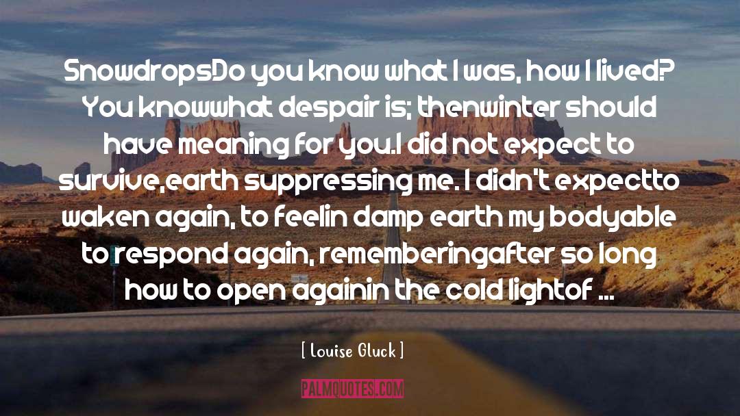 Damp quotes by Louise Gluck