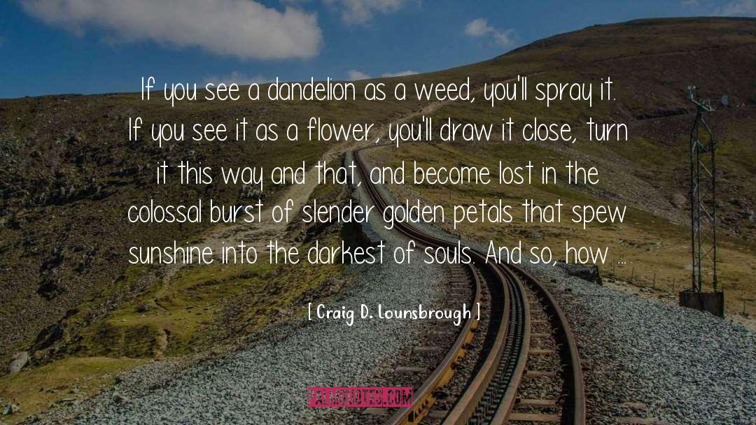 Dandelion quotes by Craig D. Lounsbrough