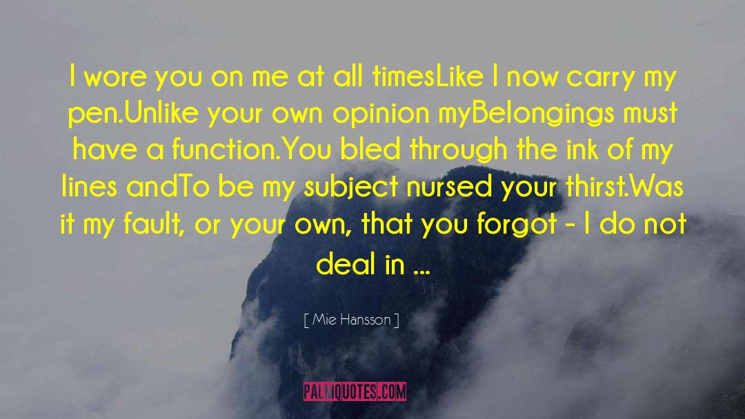 Danish Poetry quotes by Mie Hansson