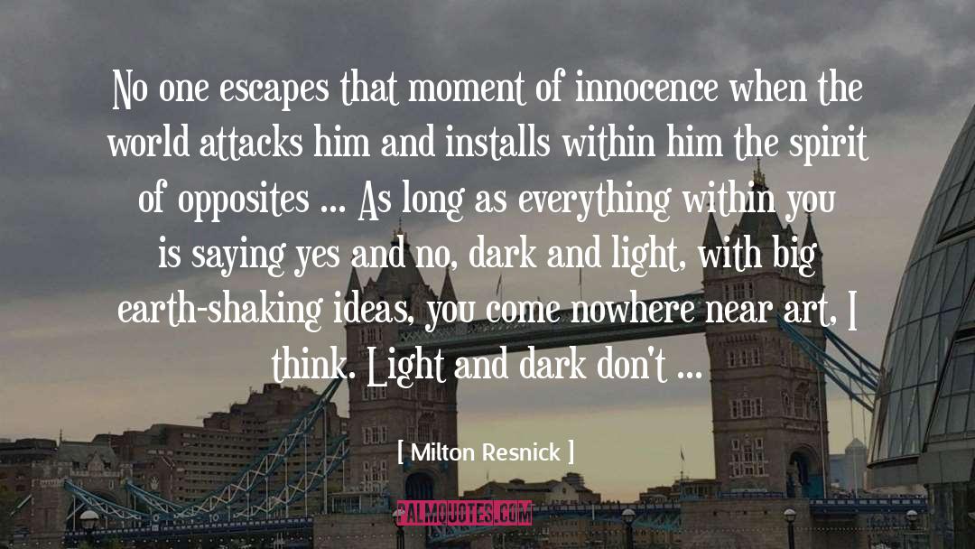 Dark And Light quotes by Milton Resnick