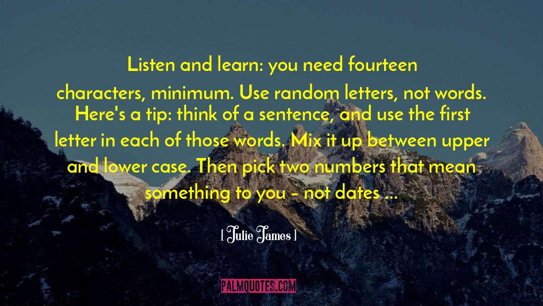 Dates quotes by Julie James
