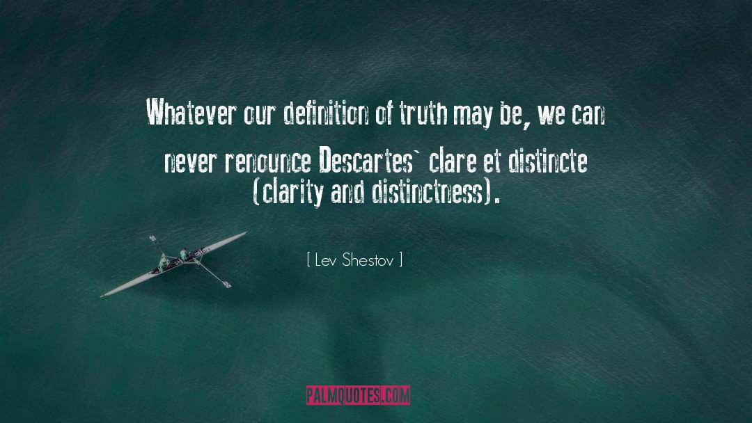 Decartes quotes by Lev Shestov