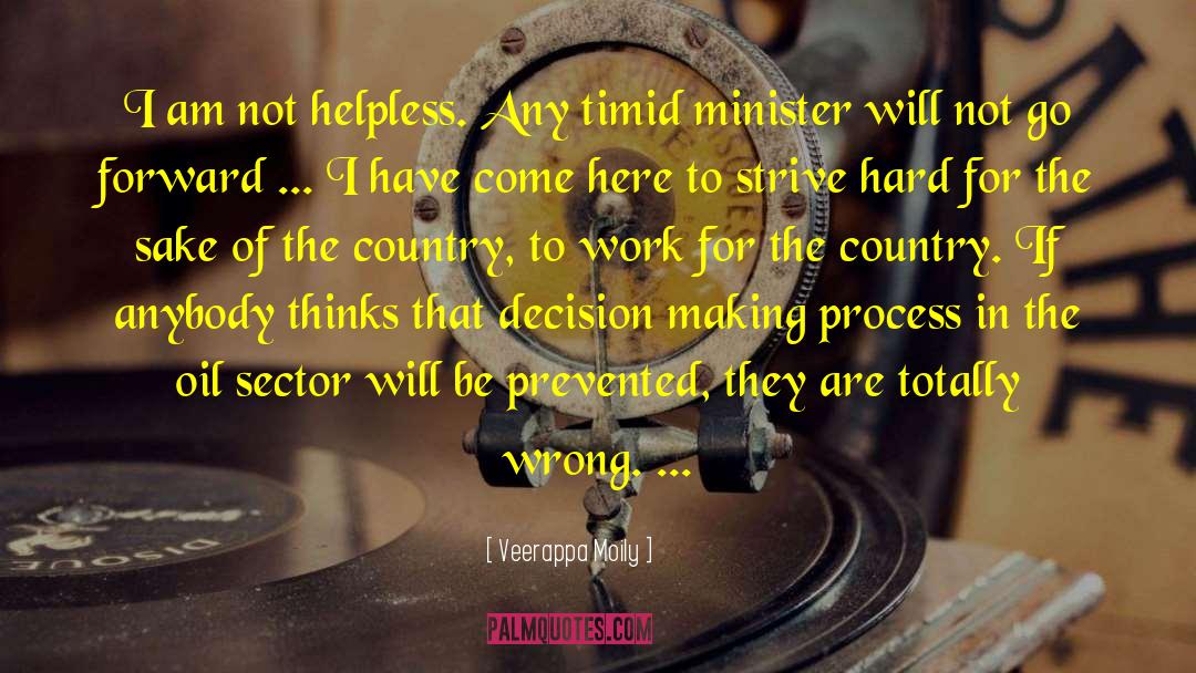 Decision Making Process quotes by Veerappa Moily