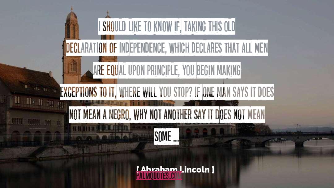 Declares quotes by Abraham Lincoln