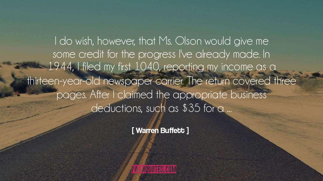Deductions quotes by Warren Buffett