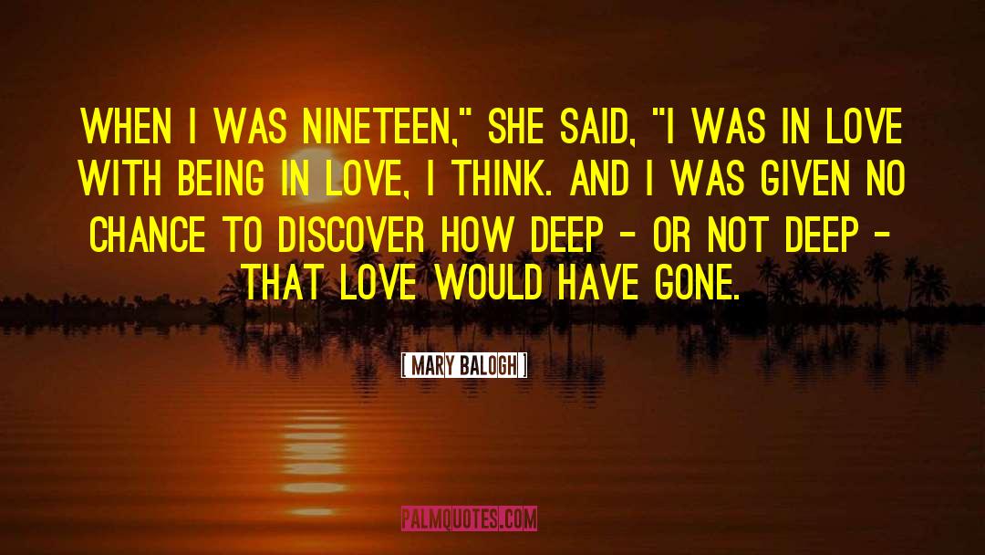 Deep Thinker quotes by Mary Balogh