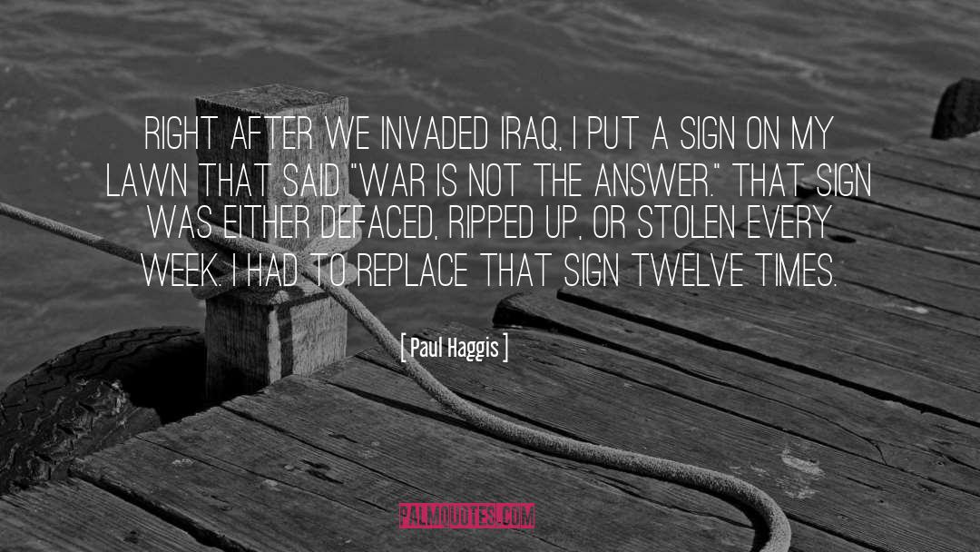 Defaced quotes by Paul Haggis