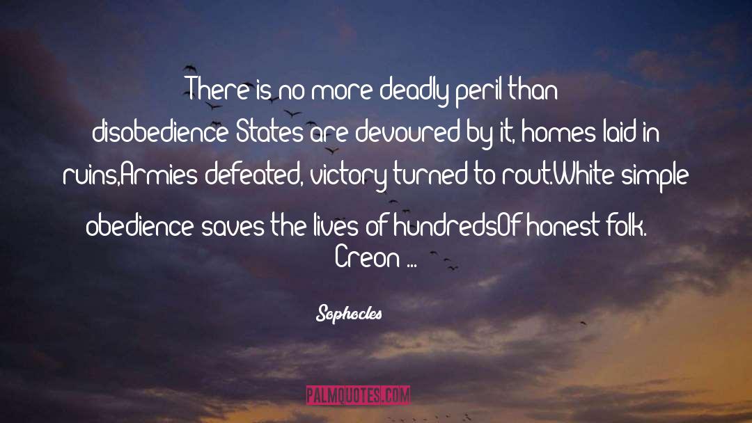 Defeated quotes by Sophocles