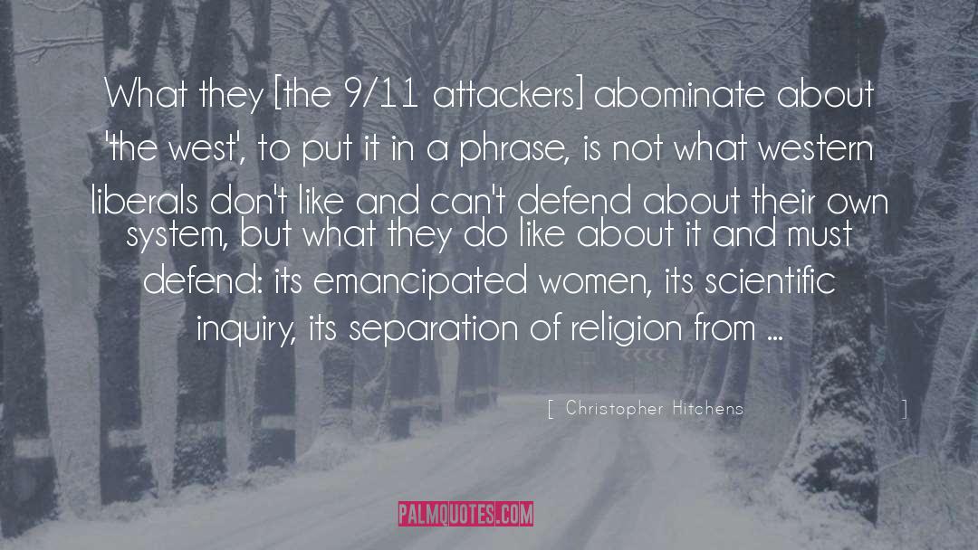 Defend quotes by Christopher Hitchens
