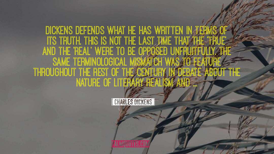 Defends quotes by Charles Dickens