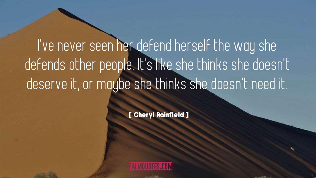 Defends quotes by Cheryl Rainfield
