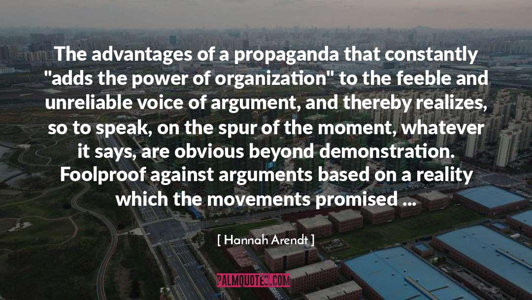 Defends quotes by Hannah Arendt