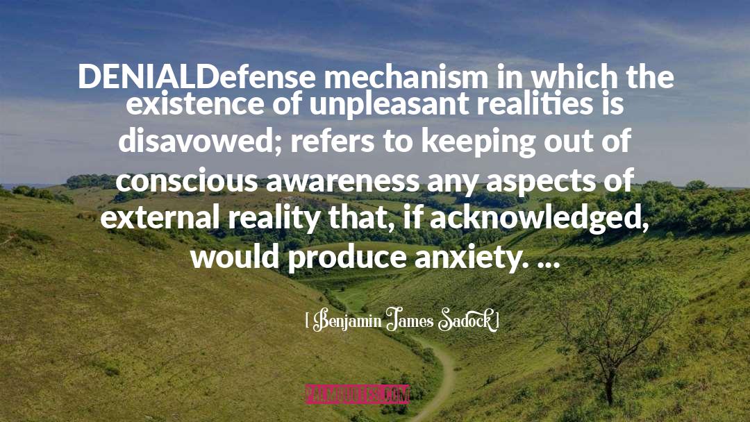 Defense Mechanism quotes by Benjamin James Sadock