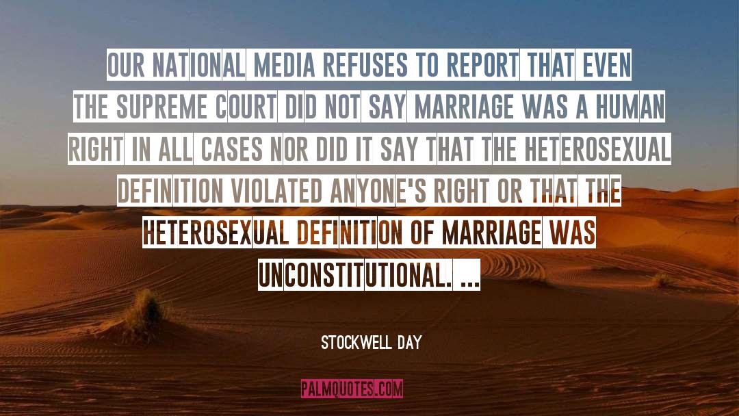 Defense Of Marriage quotes by Stockwell Day