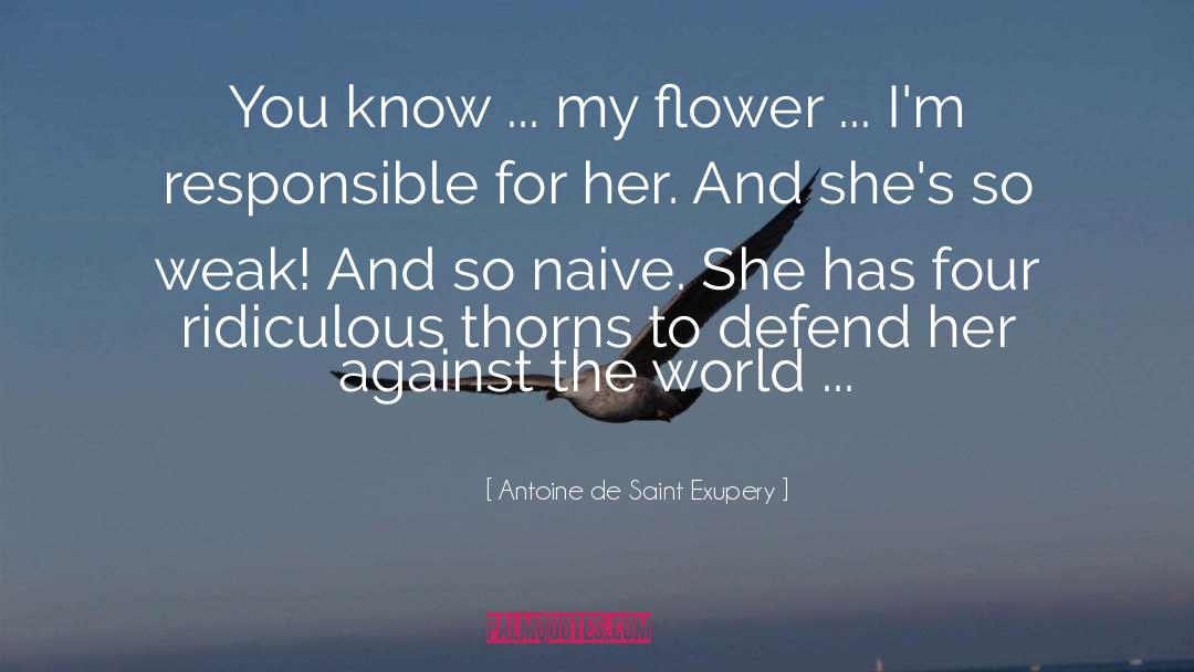 Defenselessness quotes by Antoine De Saint Exupery