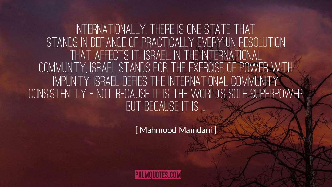 Defies quotes by Mahmood Mamdani