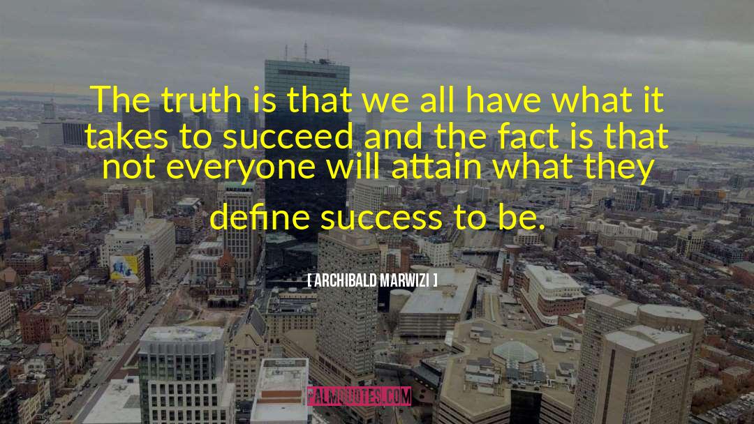 Define Success quotes by Archibald Marwizi