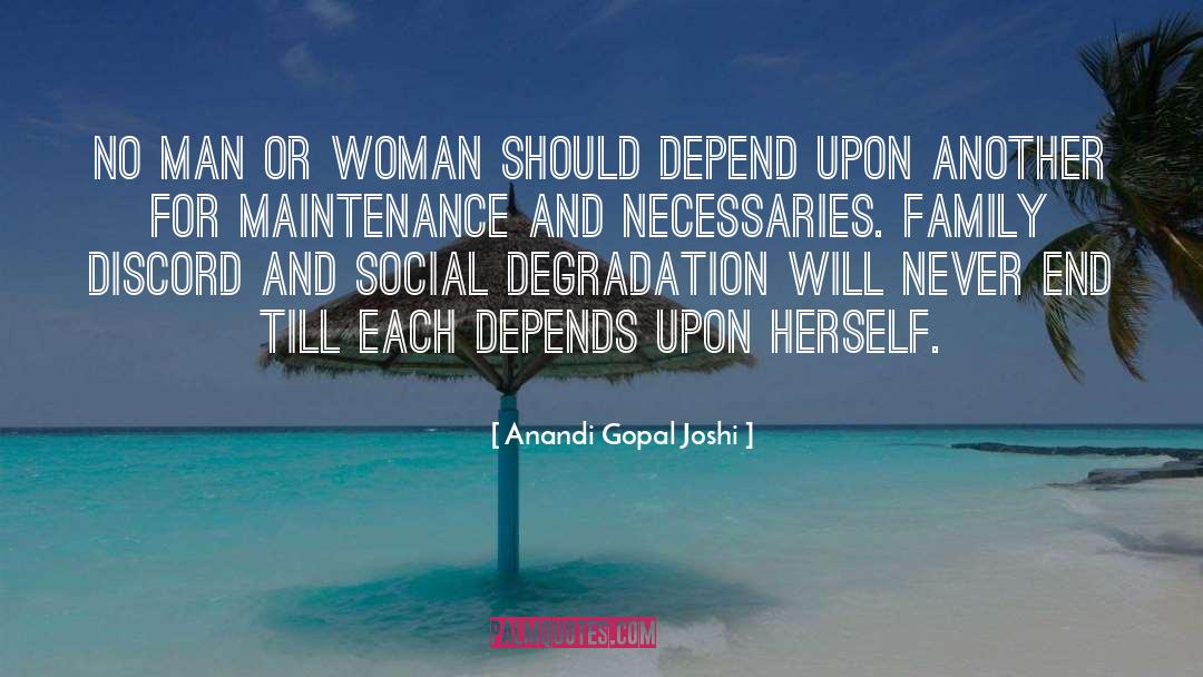 Degradation quotes by Anandi Gopal Joshi