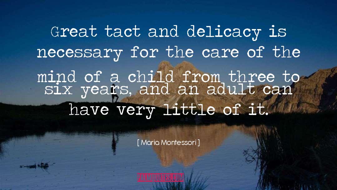 Delicacy quotes by Maria Montessori