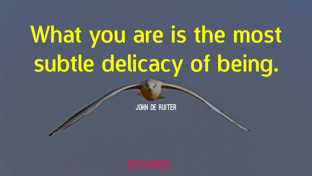 Delicacy quotes by John De Ruiter