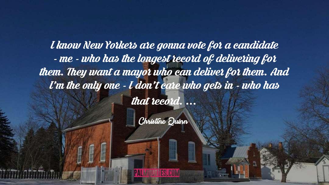 Delivering quotes by Christine Quinn