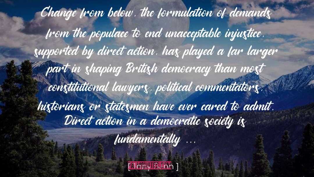 Demands quotes by Tony Benn