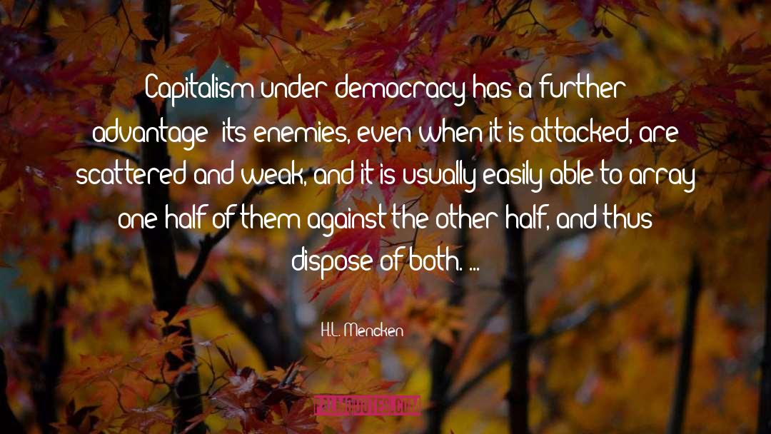 Democracies quotes by H.L. Mencken