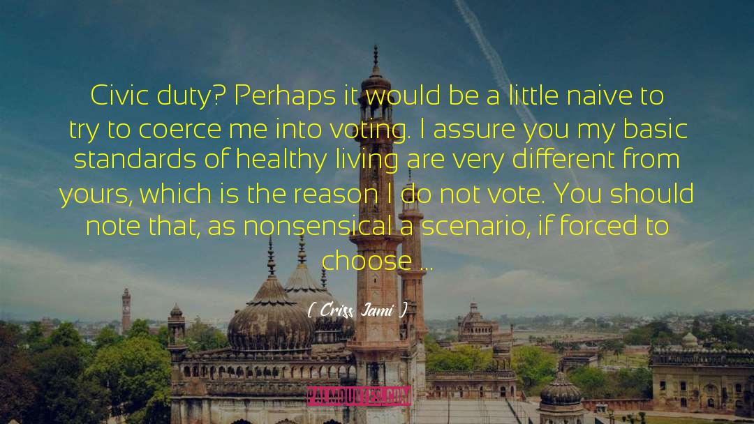 Democracy Voting quotes by Criss Jami