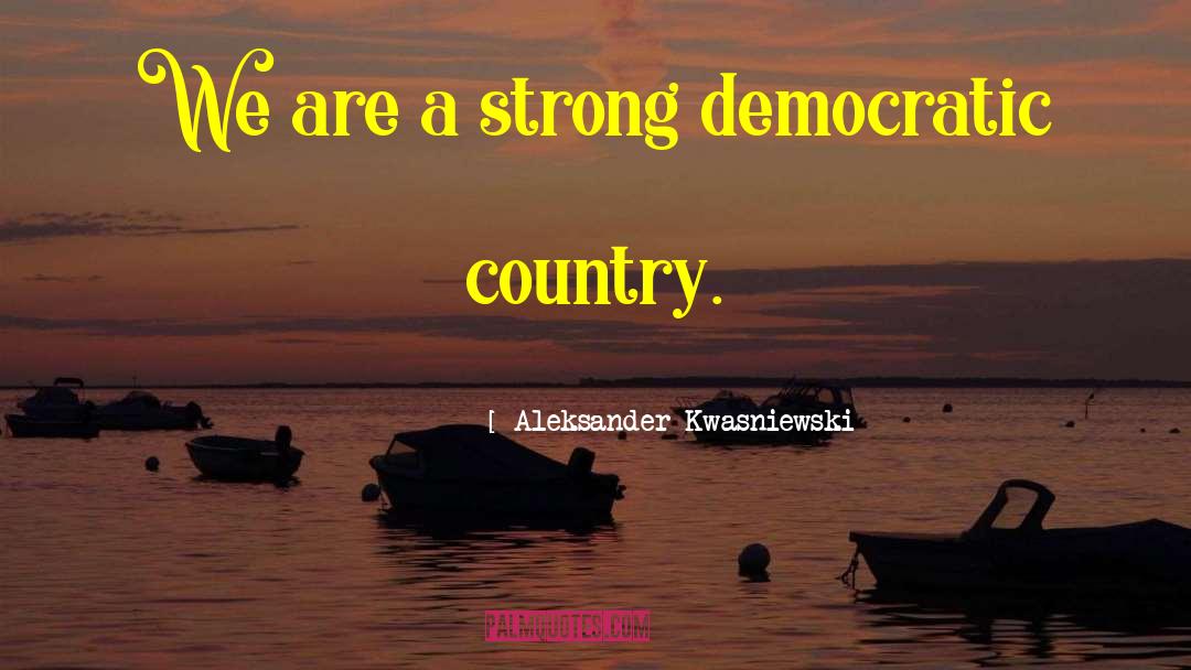 Democratic Country quotes by Aleksander Kwasniewski