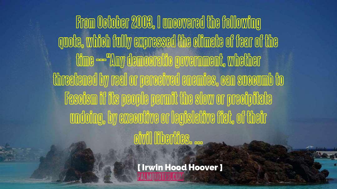 Democratic Government quotes by Irwin Hood Hoover