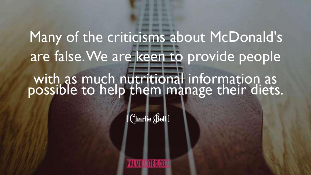 Dennys Nutritional Information quotes by Charlie Bell