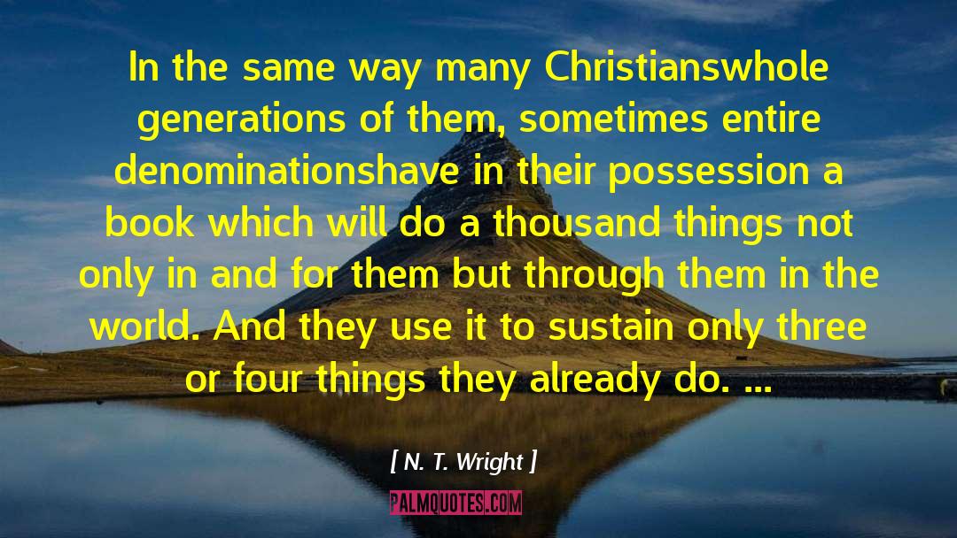 Denominations quotes by N. T. Wright