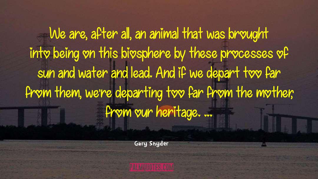 Departing quotes by Gary Snyder