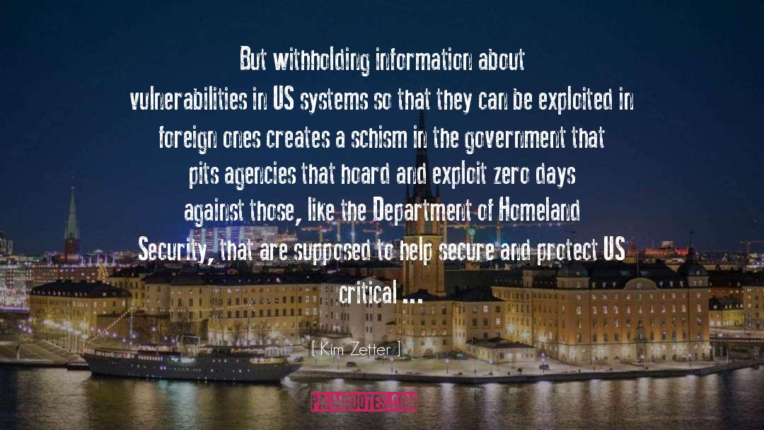 Department Of Homeland Security quotes by Kim Zetter