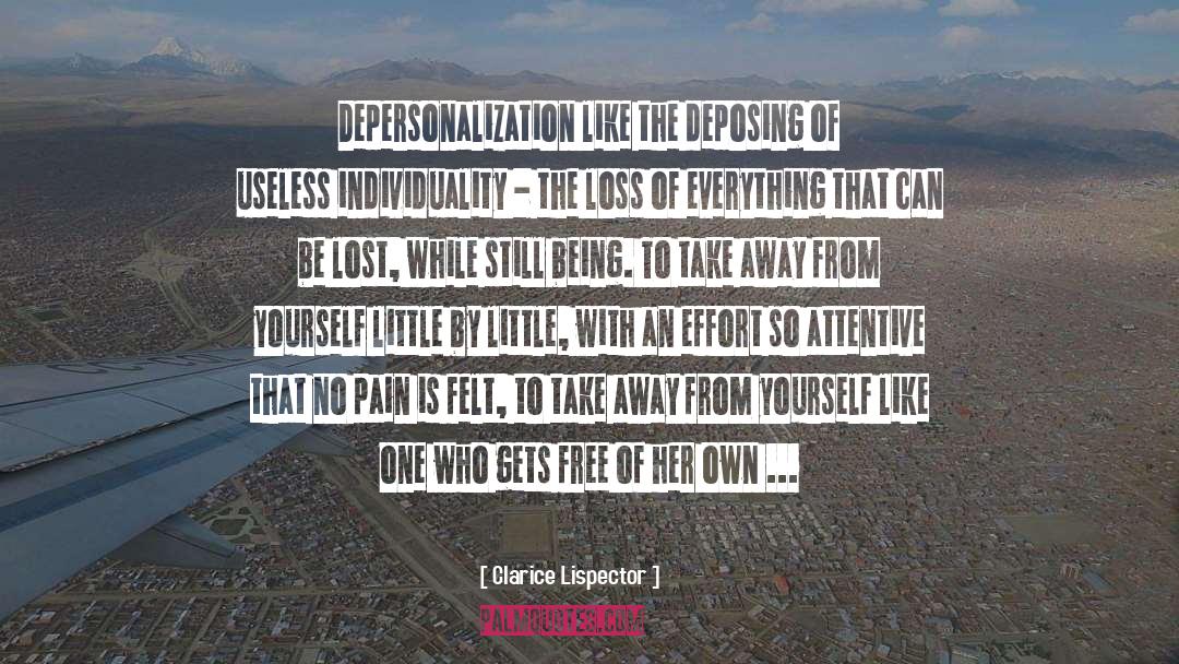 Depersonalization quotes by Clarice Lispector