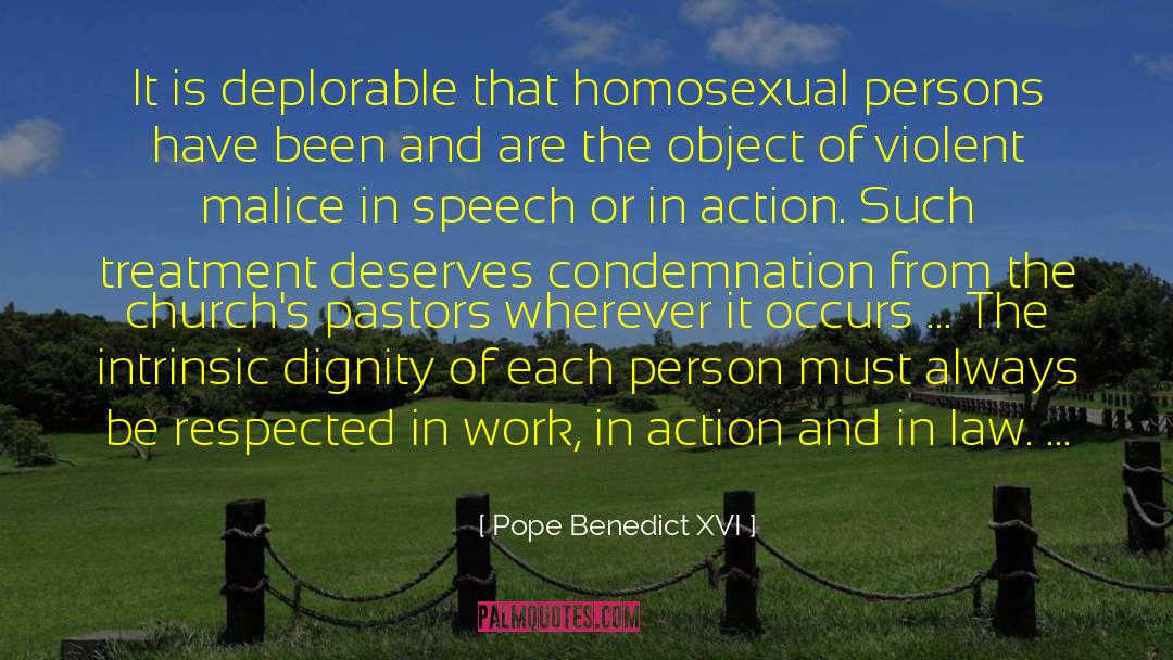 Deplorable quotes by Pope Benedict XVI