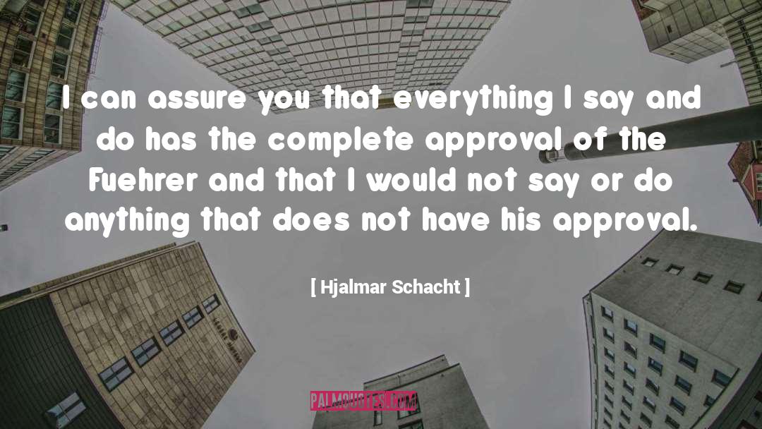 Deposit Assure Quote quotes by Hjalmar Schacht