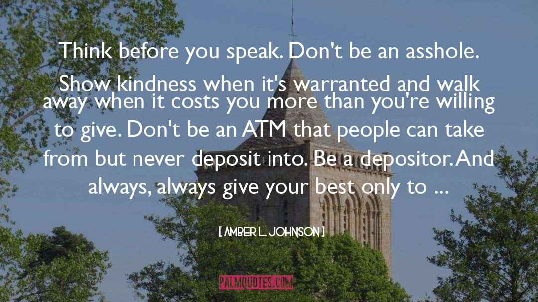 Deposit quotes by Amber L. Johnson