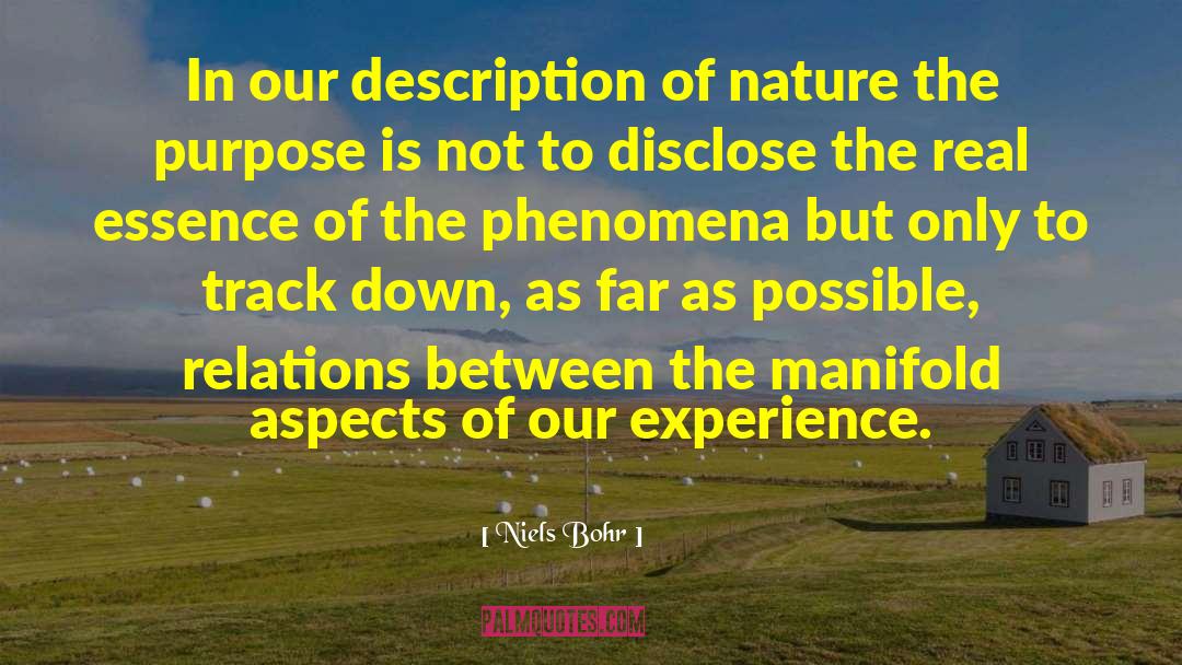 Description Of Nature quotes by Niels Bohr