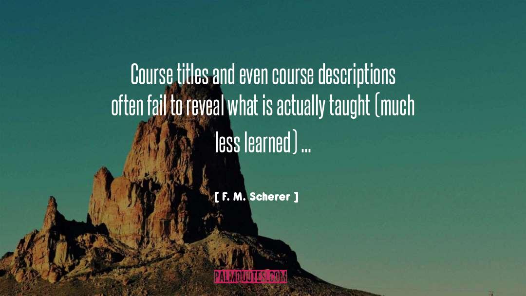 Descriptions quotes by F. M. Scherer