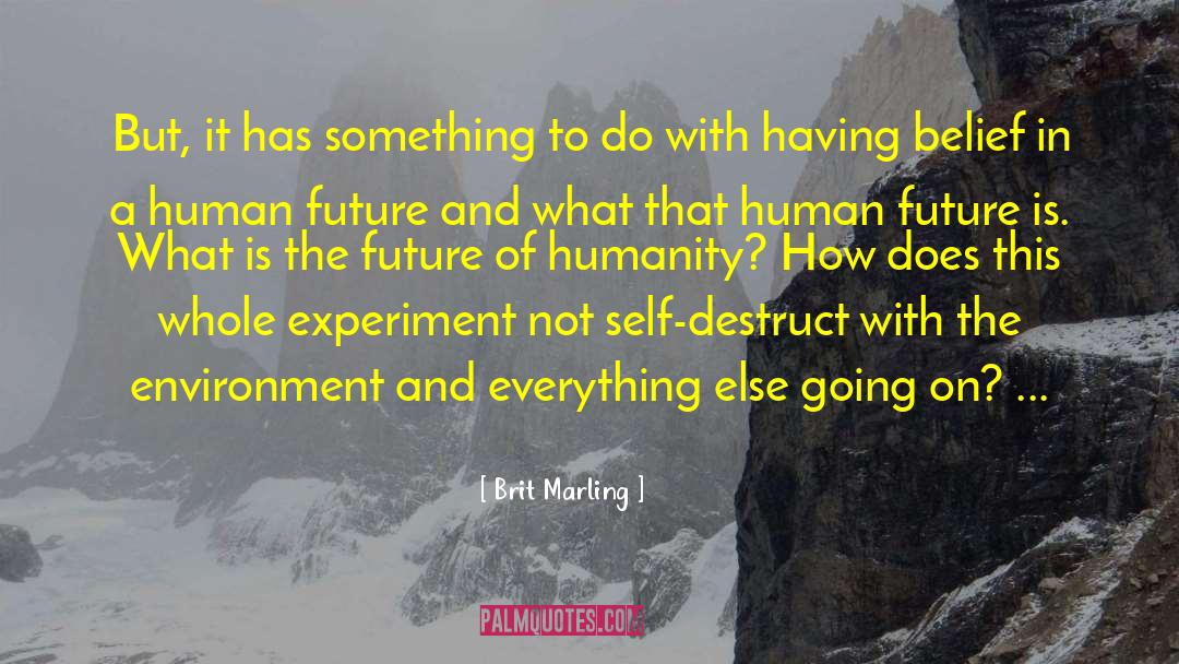 Destroying The Environment quotes by Brit Marling