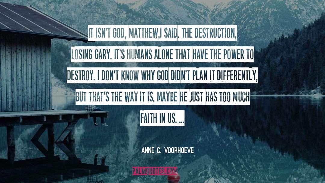 Destruction quotes by Anne C. Voorhoeve