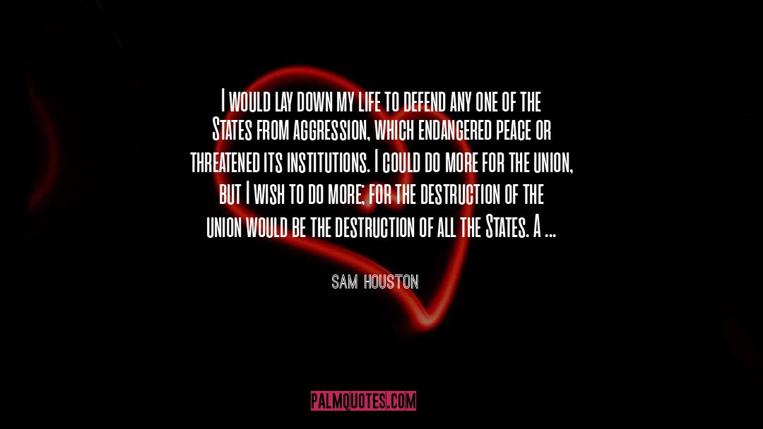 Destruction quotes by Sam Houston