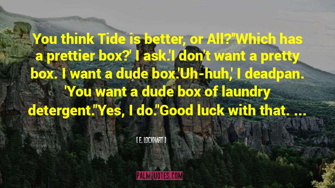 Detergent quotes by E. Lockhart