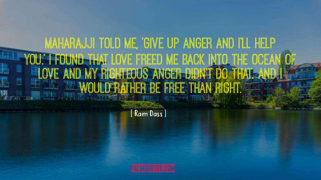 Determination Righteous Anger quotes by Ram Dass