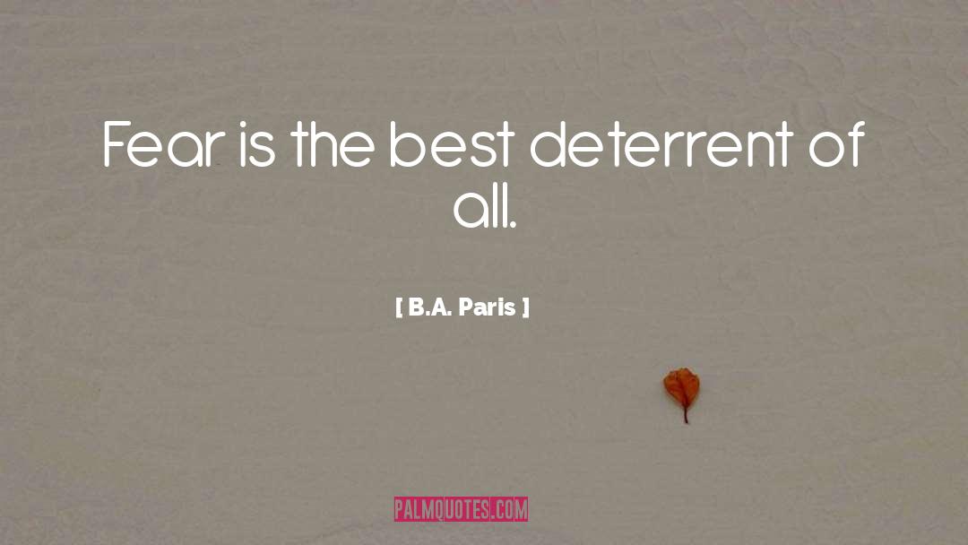 Deterrent quotes by B.A. Paris