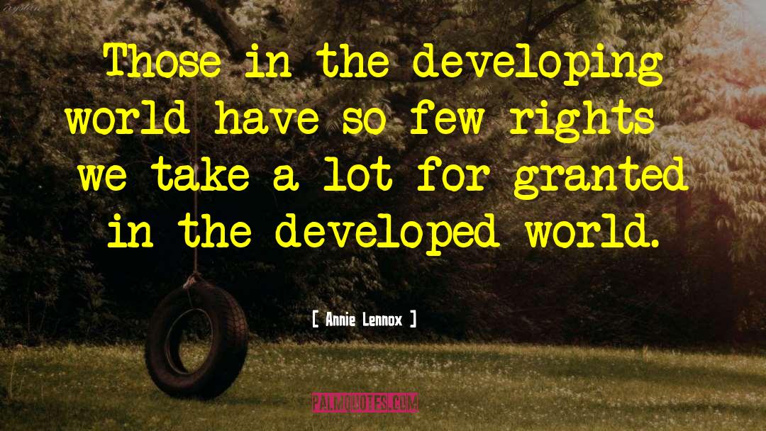 Developing World quotes by Annie Lennox